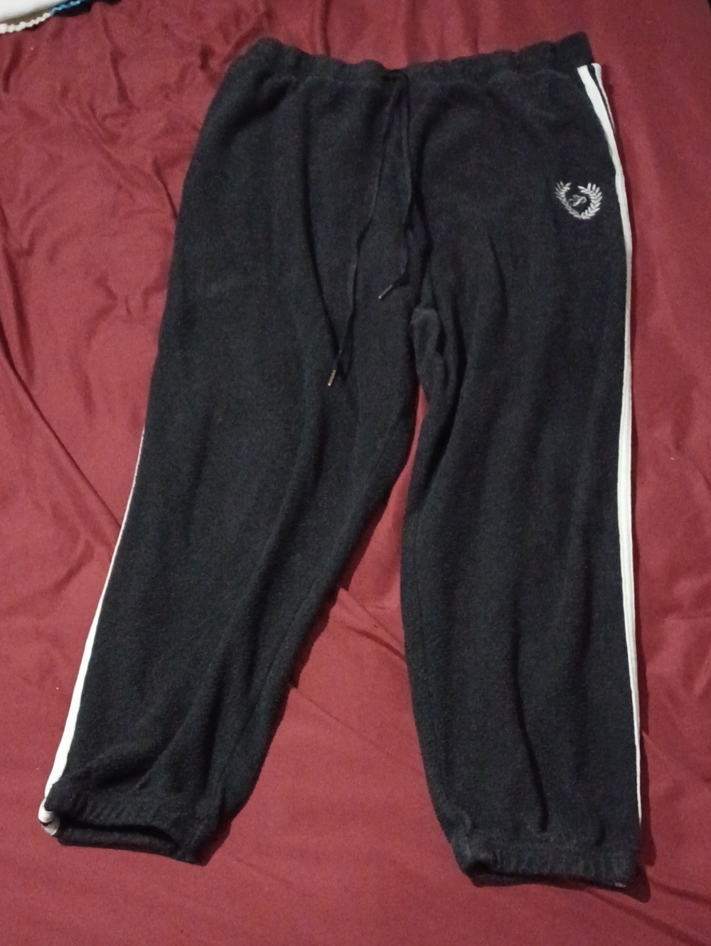 PINK Victoria's Secret Black Joggers with White Side Stripes Size 2X